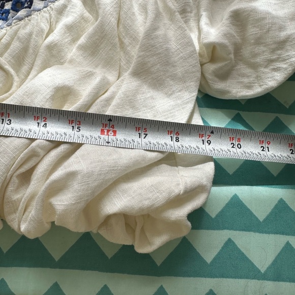 Free People Blouse with Blue Accents Size Small - Picture 8 of 12